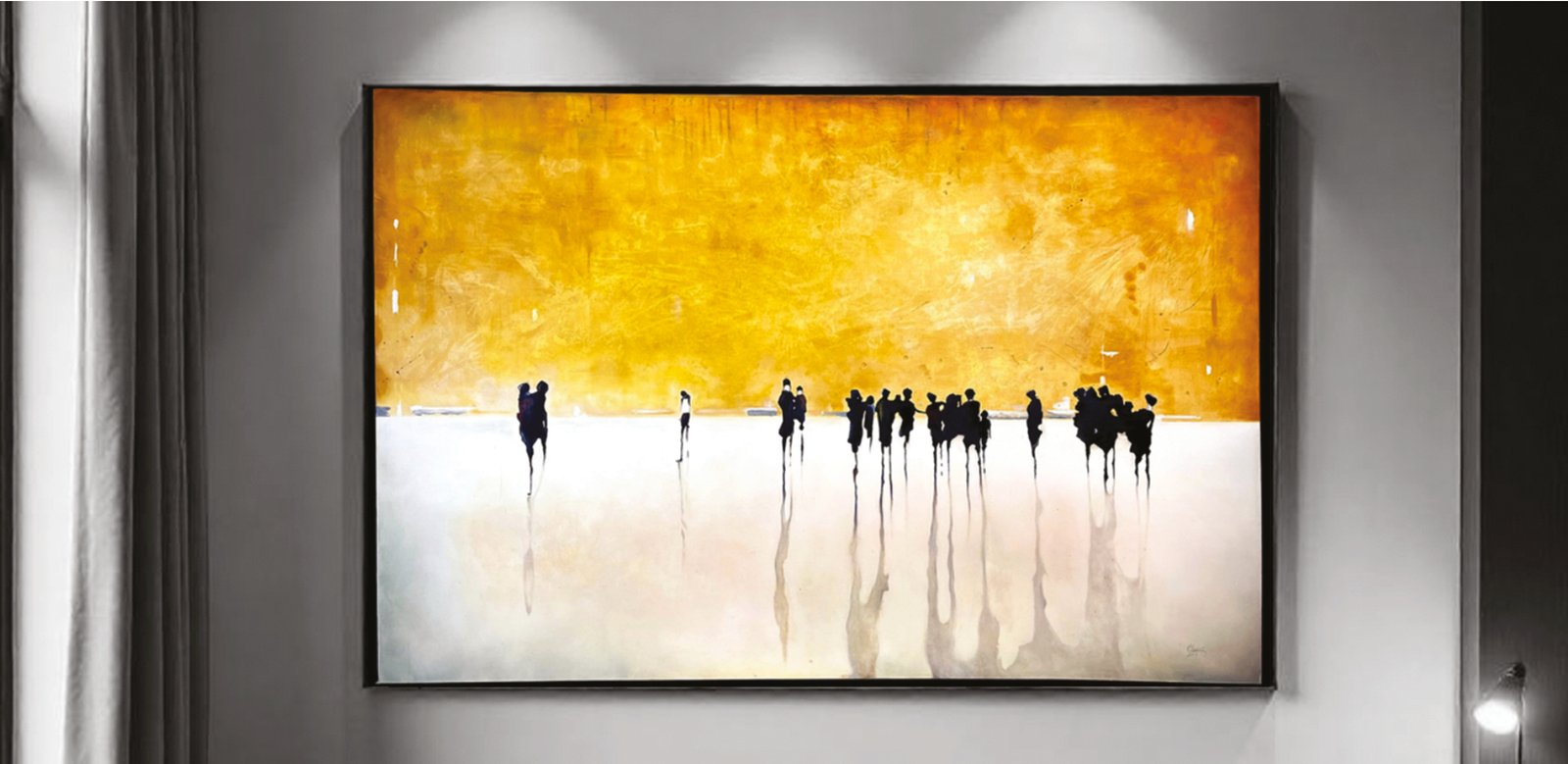 Obra de arte contemporáneo en un espacio interior