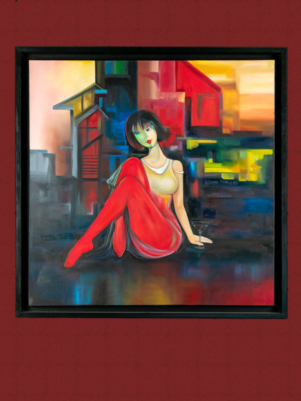 Pintura de dama roja