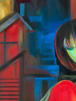 Pintura de dama roja