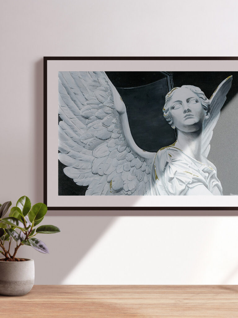 Pintura de ángel renacentista