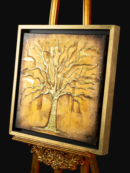 Pintura de árbol en oro