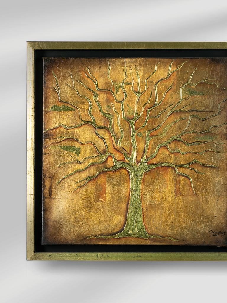 Pintura de árbol en oro