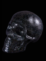 Escultura de craneo brillante