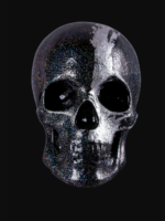 Escultura de craneo brillante