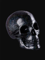 Escultura de craneo brillante