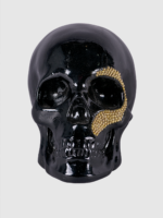 Escultura de craneo negro