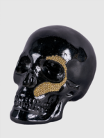 Escultura de craneo negro