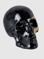 Escultura de craneo negro