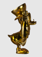 Escultura de pato dorado