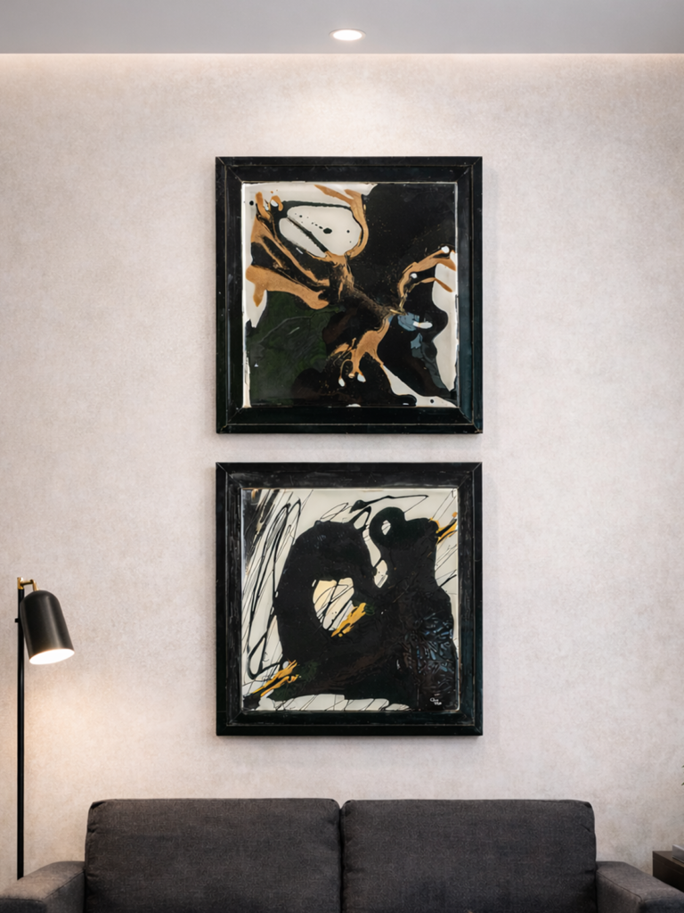 Pintura abstracta doble