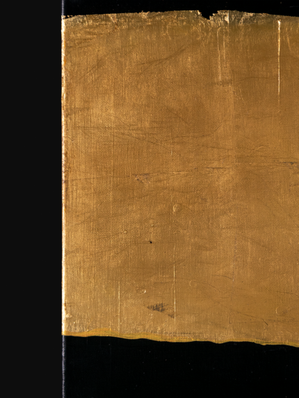 pintura abstracta negro y oro