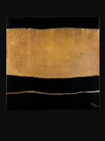 pintura abstracta negro y oro
