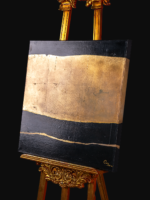 pintura abstracta negro y oro