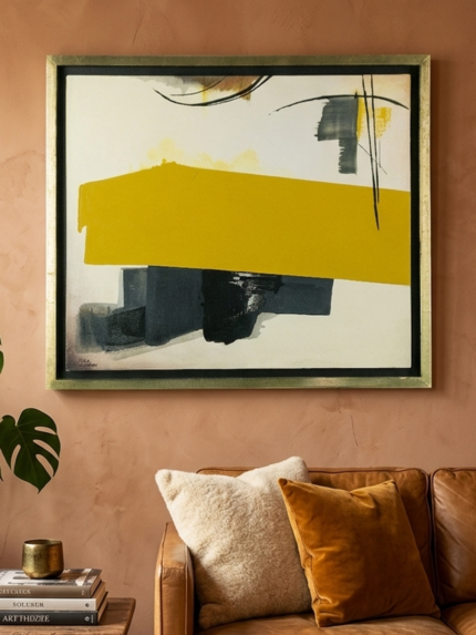 Pintura abstracta amarilla
