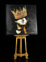 pintura de corona dorara pop art