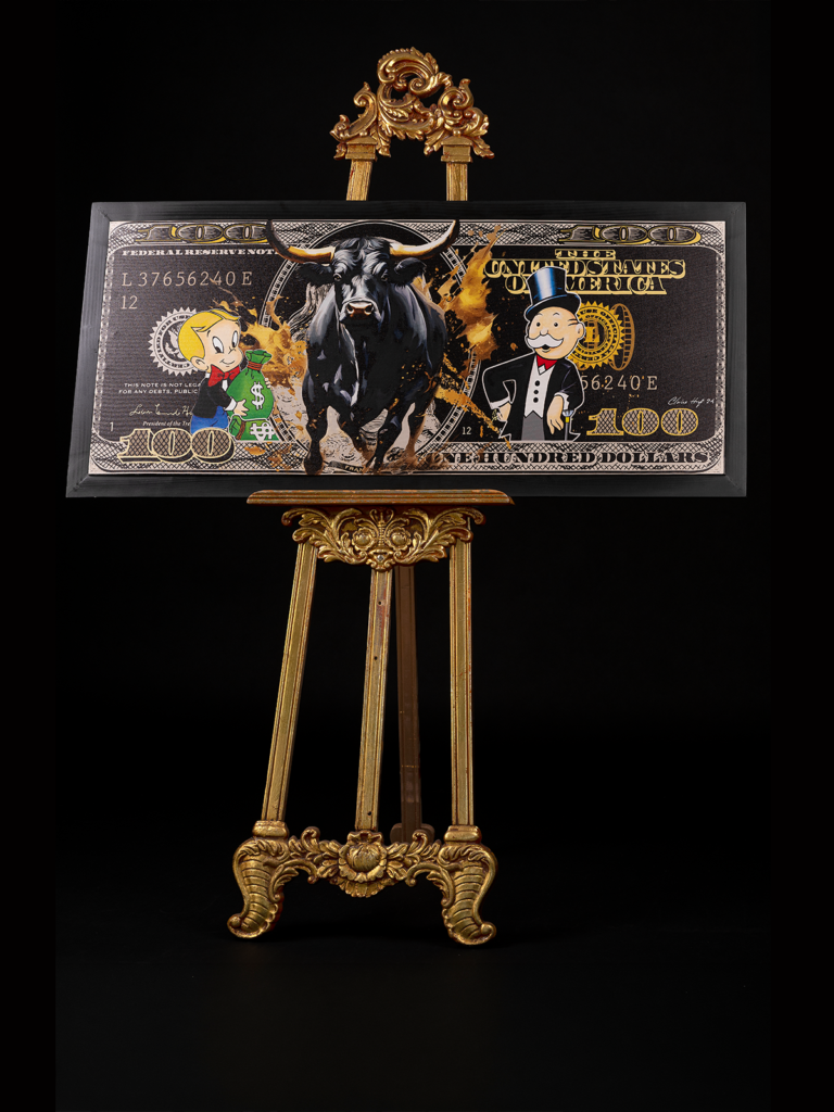 cuadro canva toro dollar perspectiva