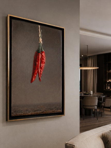 pintura de chiles realistas ambiente