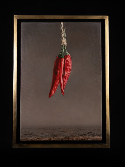 pintura de chiles realistas frente
