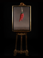 pintura de chiles realistas frente
