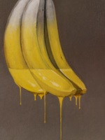 pintura de platanos realista detalle