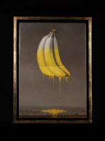 pintura de platanos realista detalle