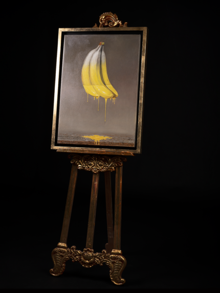 pintura de platanos realista perspectiva