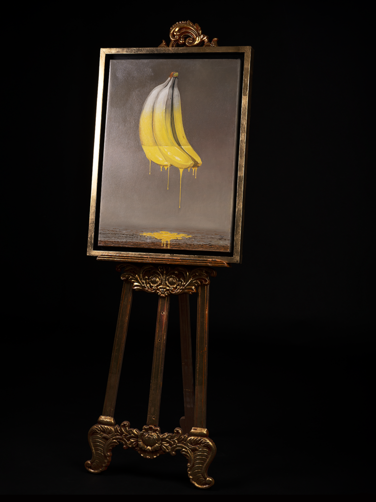pintura de platanos realista perspectiva
