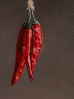 pintuta de chiles realistas detalle
